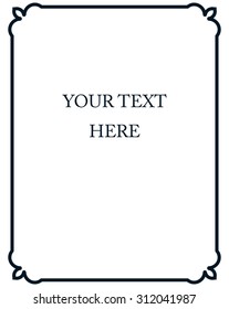 Border frame line deco vector label simple
