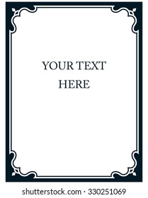 Border frame line deco vector label simple