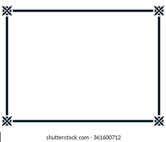 Border frame line deco vector label simple