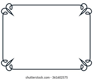 Border frame line deco vector label simple