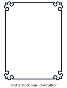Border frame line deco vector label simple