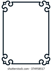 Border frame line deco vector label simple