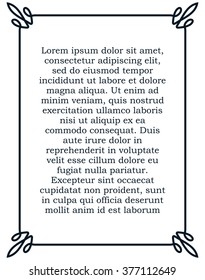 Border frame line deco vector label simple