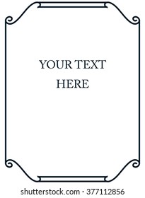 Border frame line deco vector label simple