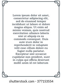 Border frame line deco vector label simple