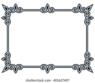 Border frame line deco vector label simple