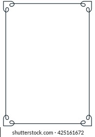 Border frame line deco vector label simple