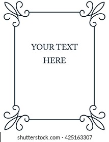 Border frame line deco vector label simple