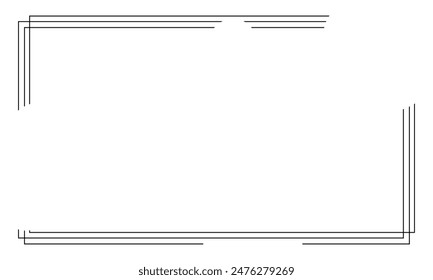 Border frame line illustration page on black background.