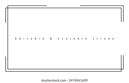 Border frame line illustration page on white background.