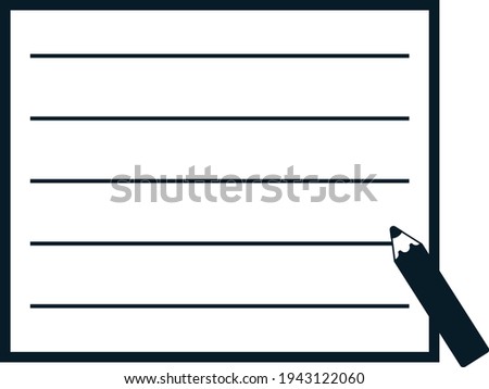 Border frame with margins for note paper and pencil