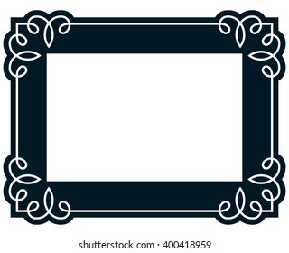 Border frame molding line deco vector label simple