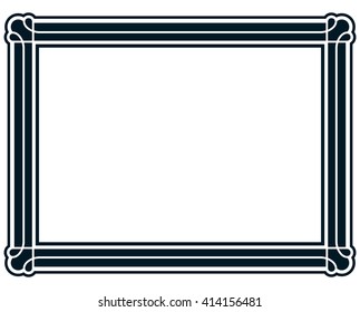 Etiqueta de deco vectorial de línea de moldeo de marco de borde simple