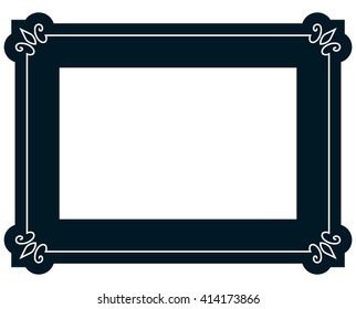 Border frame molding line deco vector label simple