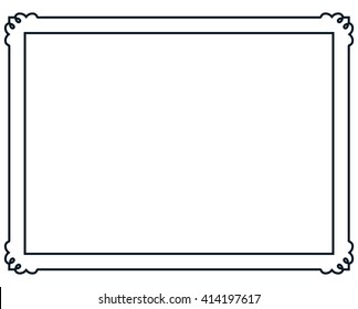 Border frame molding line deco vector label simple