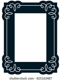 Border frame molding line deco vector label simple
