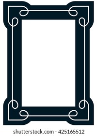 Border frame molding line deco vector label simple