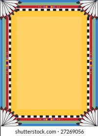 A Border Or Frame With A Native American Motif