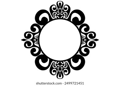 Diseño del ornamento del marco de la frontera con el tema negro del remolino para la decoración