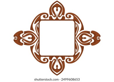 Border Frame Ornament Design with Brown Liquid Theme for Decoration