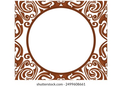 Border Frame Ornament Design with Brown Liquid Theme for Decoration