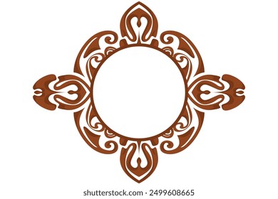 Border Frame Ornament Design with Brown Liquid Theme for Decoration