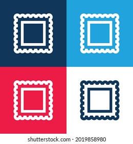 Border For Frame Pictures blue and red four color minimal icon set