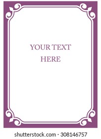 Border frame pink purple deco vector art simple line corner