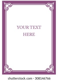 Border frame pink purple deco vector art simple line corner