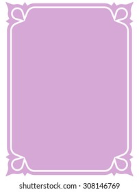 Border frame pink purple deco vector art simple line corner