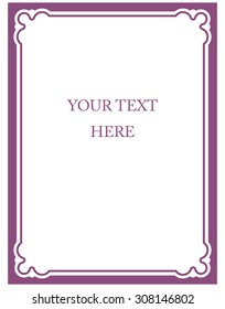Border frame pink purple deco vector art simple line corner