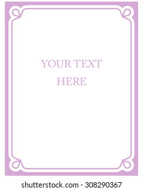 Border frame pink purple deco vector art simple line corner