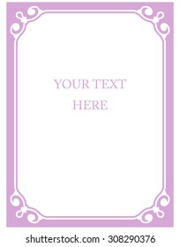 Border frame pink purple deco vector art simple line corner