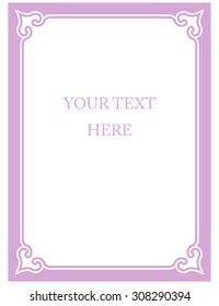 Border frame pink purple deco vector art simple line corner