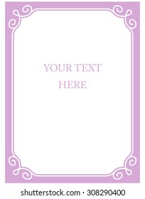 Border frame pink purple deco vector art simple line corner