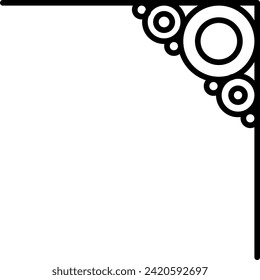 Border frame round outline vector art simple line corner decorate element