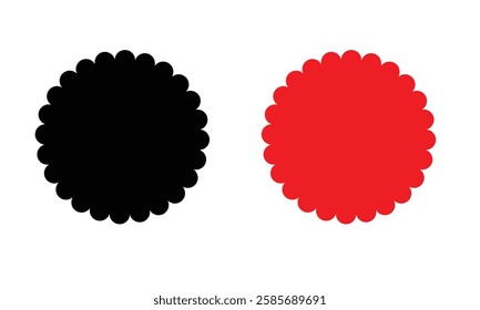 Border frame scallop edge rectangle, oval, round vector shape. Wave scallop squiggle cute simple rectangle border set. Simple wavy squiggly line retro photo picture frame. Vector illustration
