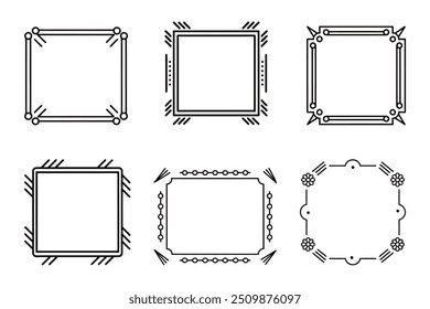 Conjunto de bordes y marcos: Diseños de Vector versátiles para Elementos decorativos en proyectos digitales e impresos