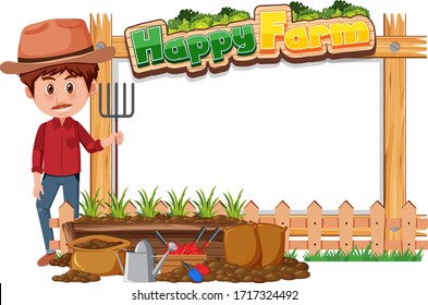 Border frame template with gardening theme background illustration