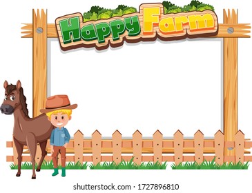 Border frame template with gardening theme background illustration