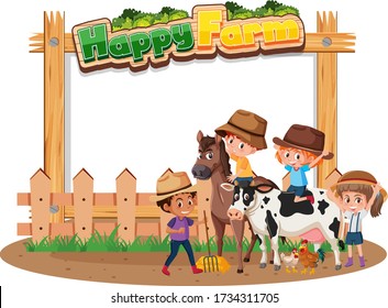 Border frame template with gardening theme background illustration
