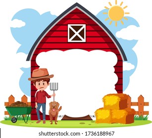 Border frame template with gardening theme background illustration