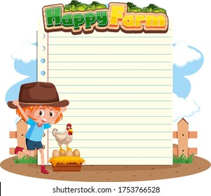 Border frame template with gardening theme background illustration