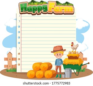 Border frame template with gardening theme background illustration