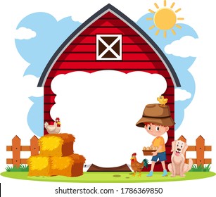 Border frame template with gardening theme background illustration