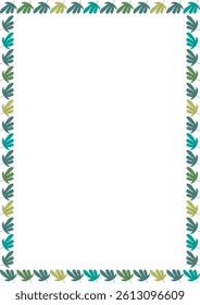 Border frame template with leaf elements decoration. Rectangle easter border with empty space for your text