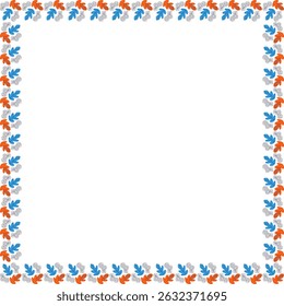 Border frame template with leaf elements decoration. Rectangle easter border with empty space for your text