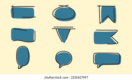 border frame for text Japan style template kawaii doodle flat cartoon vector illustration