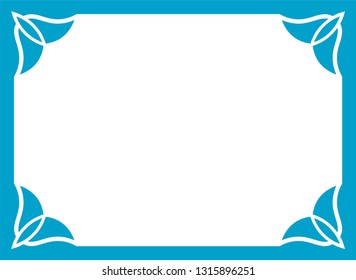 Border frame vector copy space banner vintage blue background