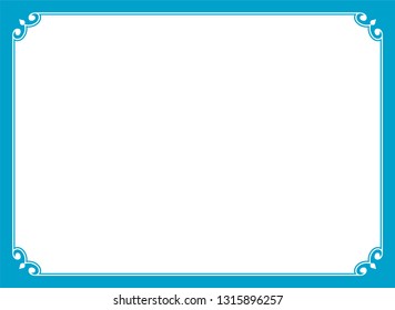 Border frame vector copy space banner vintage blue background